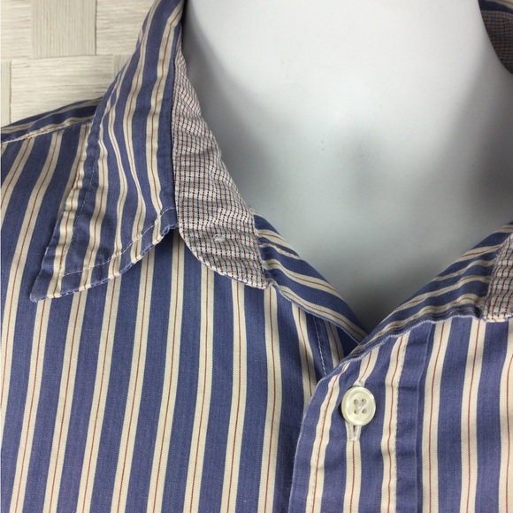Tommy Hilfiger Navy and White Striped Shirt, Size XL - Picture 6 of 8